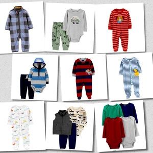 NWT 16-pc Bundle Carters Baby Boy Outfits Size 3 Months (9 Outfits)
